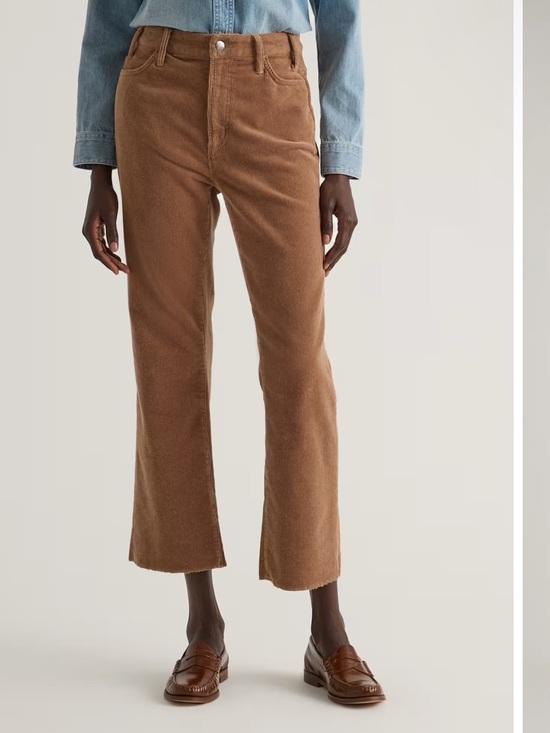 Quince Pants - QUINCE Organic Stretch Corduroy Kick Flare Pants / Warm Brown Size 0